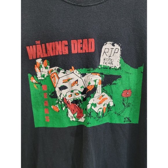 Vintage Graphic T-shirt Robo Bears The Walking Dead Size XL Gildan Graveyard - Picture 1 of 9